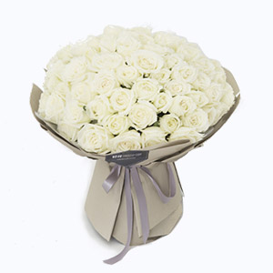 泰兴市Cherish珍爱鲜花系列99枝白玫瑰