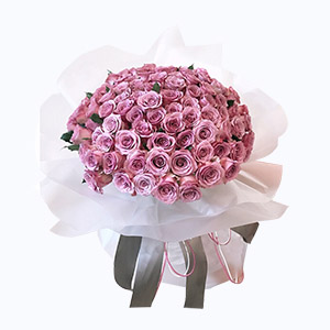 和田市Cherish珍爱鲜花系列99枝紫玫瑰纯爱（需提前一天预订）