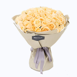 泰兴市Cherish珍爱鲜花系列66枝香槟玫瑰