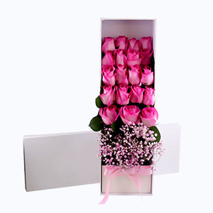 江苏省Cherish珍爱鲜花系列19枝糖果玫瑰+粉满天星礼盒