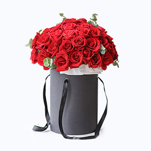 绍兴市Full love浓情鲜花系列52枝红玫瑰抱抱桶