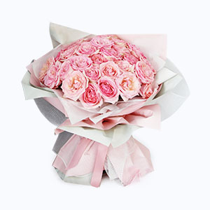 江苏省Cherish珍爱鲜花系列33枝荔枝粉玫瑰