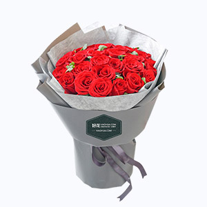 绍兴市Cherish珍爱鲜花系列33枝红玫瑰+尤加利叶