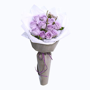绍兴市Secret love倾慕鲜花系列11枝紫玫瑰