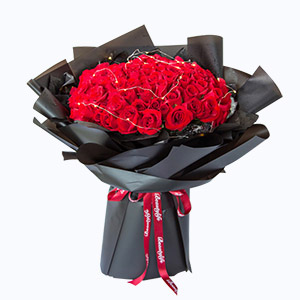 绍兴市Cherish珍爱鲜花系列99枝红玫瑰（带灯）