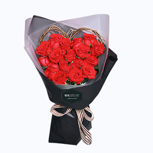 福清市Full love浓情鲜花系列19枝红玫瑰心型