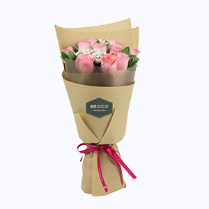 绍兴市Cherish珍爱鲜花系列11枝粉玫瑰+白色相思梅